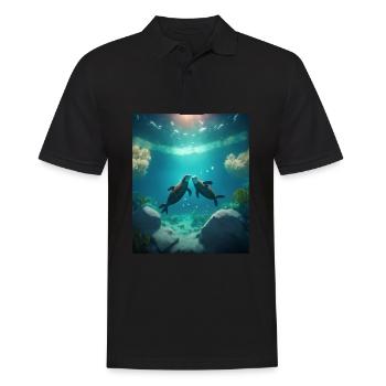 Cute Otter Lovers Sweet Sea Otter Couple - Männer Poloshirt - Schwarz - Vorne - Kai (181cm)