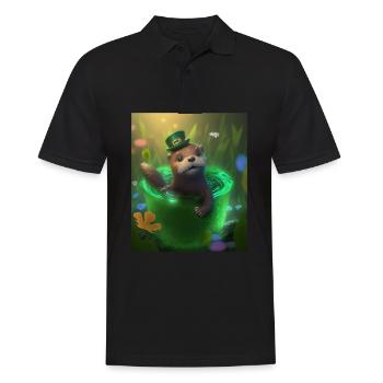 Kawaii Otter Pet Lucky Sea Otter - Männer Poloshirt - Schwarz - Vorne - Kai (181cm)