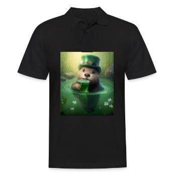 Kawaii Otter Pet Lucky Sea Otter - Männer Poloshirt - Schwarz - Vorne - Kai (181cm)