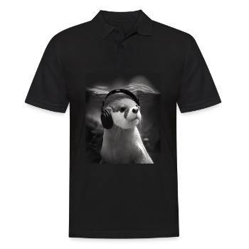 Musicien Animal Propriétaires d’animaux Otter Amateur de musique - Polo Homme - noir - Devant - Kai (181cm)