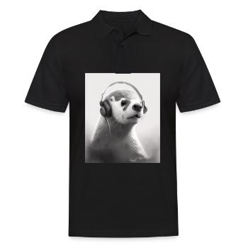 Musicien Animal Propriétaires d’animaux Loutre Amoureux de la musique - Polo Homme - noir - Devant - Kai (181cm)