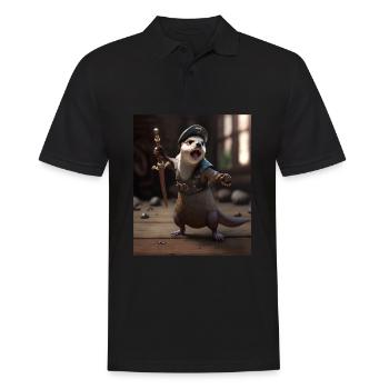 Mignon Loutre de mer Pet Dabbing Pirate Otter - Polo Homme - noir - Devant - Kai (181cm)