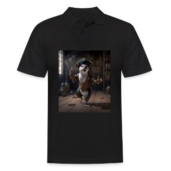 mignon loutre de mer pet dabbing pirate loutre - Polo Homme - noir - Devant - Kai (181cm)