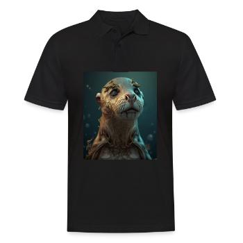 Creepy Otter Creature Spooky Zombie Otter - Men's Polo Shirt - black - Front - Kai (181cm)