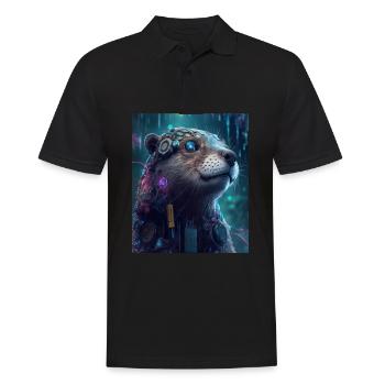 Science Fiction Evolved Animal Robot Otter - Männer Poloshirt - Schwarz - Vorne - Kai (181cm)