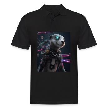 Science Fiction Evolved Animal Robot Otter - Männer Poloshirt - Schwarz - Vorne - Kai (181cm)