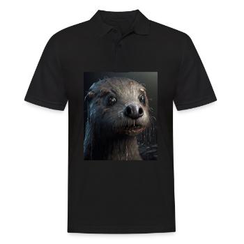 Creepy Otter Creature Spooky Zombie Otter - Men's Polo Shirt - black - Front - Kai (181cm)