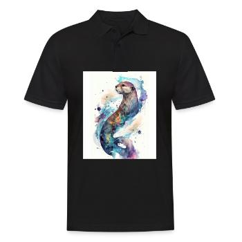 Outres Amoureux Loutre de mer magique - Polo Homme - noir - Devant - Kai (181cm)