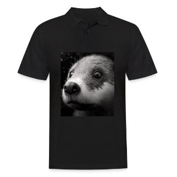 Fashionable Otter Design Cool Sea Otter With Blue - Männer Poloshirt - Schwarz - Vorne - Kai (181cm)