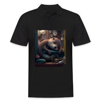Cute Otter Bed Time Funny Bored Sleepyhead Otter - Männer Poloshirt - Schwarz - Vorne - Kai (181cm)
