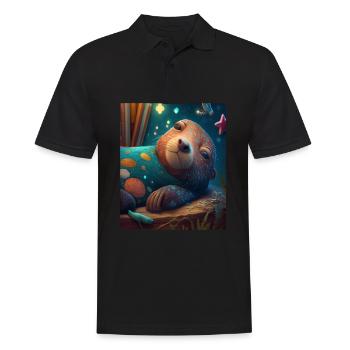 Cute Otter Bed Time Funny Bored Sleepyhead Otter - Männer Poloshirt - Schwarz - Vorne - Kai (181cm)