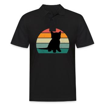 Cat Kitten Cat Mama Cat Daddy Mistress Cat - Men's Polo Shirt - black - Front - Kai (181cm)