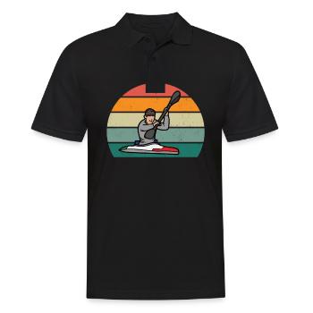 Kanufahrer Kanute Kanufahrt Kajak Slalom Kanu - Männer Poloshirt - Schwarz - Vorne - Kai (181cm)
