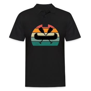 Kanufahrer Kanute Kanufahrt Kajak Slalom Kanu - Männer Poloshirt - Schwarz - Vorne - Kai (181cm)
