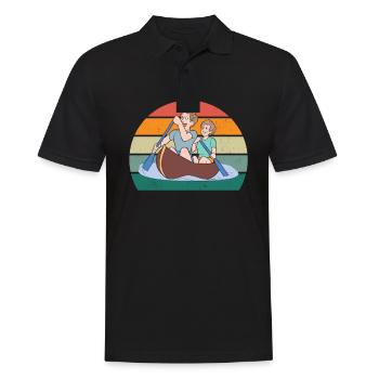 Kanufahrer Kanute Kanufahrt Kajak Slalom Kanu - Männer Poloshirt - Schwarz - Vorne - Kai (181cm)