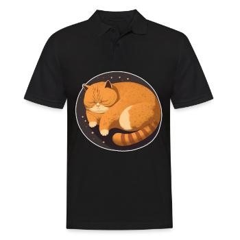 Sleeping Fat Cat Chemise de sommeil Chemise en câlin - Polo Homme - noir - Devant - Kai (181cm)