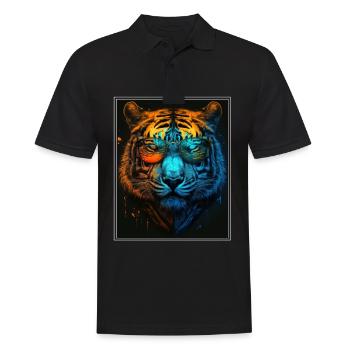Bengal Tiger Cat Boss Chef Big Cat Neon - Men's Polo Shirt - black - Front - Kai (181cm)