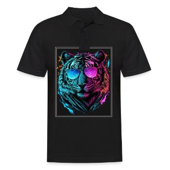 Bengal Tiger Cat Boss Chef Big Cat Neon - Polo Homme - noir - Devant - Kai (181cm)
