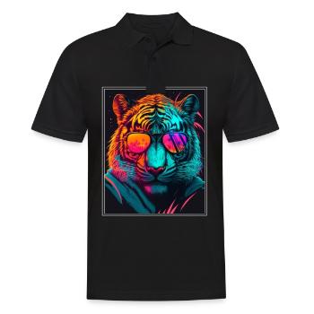 Bengal Tiger Cat Boss Chef Big Cat Neon - Men's Polo Shirt - black - Front - Kai (181cm)