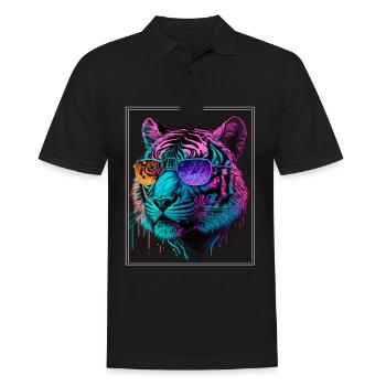 Bengal Tiger Cat Boss Chef Big Cat Neon - Polo Homme - noir - Devant - Kai (181cm)