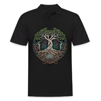 Arbre de vie Vikings celtiques - Polo Homme - noir - Devant - Kai (181cm)