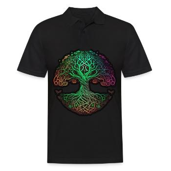 Arbre de vie Vikings celtiques - Polo Homme - noir - Devant - Kai (181cm)