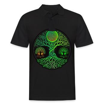 Arbre de vie Vikings celtiques - Polo Homme - noir - Devant - Kai (181cm)