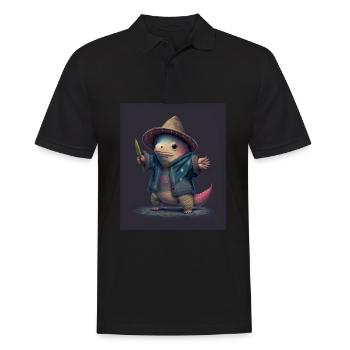 Mexican Walking Fish Kawaii Dabbing Mexican - Männer Poloshirt - Schwarz - Vorne - Kai (181cm)