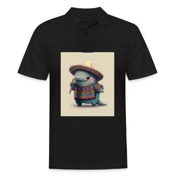 Mexican Walking Fish Kawaii Dabbing Mexican - Männer Poloshirt - Schwarz - Vorne - Kai (181cm)