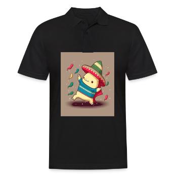 Kawaii Axolotl Dancer Dancing Mexican Axolotl - Männer Poloshirt - Schwarz - Vorne - Kai (181cm)