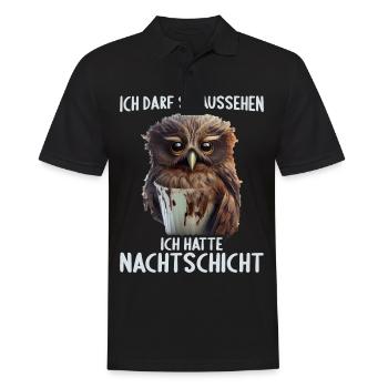 Nachtschicht Dienst Krankenschwester Pflegekraft - Männer Poloshirt - Schwarz - Vorne - Kai (181cm)
