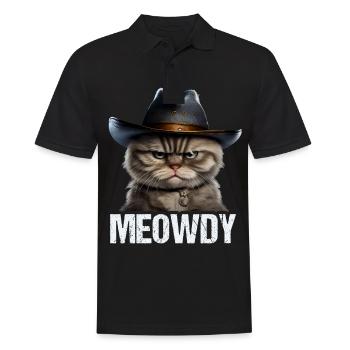 Meowdy Funny cat Meme for Cat Lovers - Männer Poloshirt - Schwarz - Vorne - Kai (181cm)