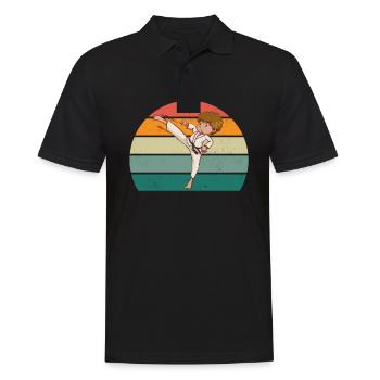 Kampfsportler Kampfsport Judo Aikido Karate Boxen - Männer Poloshirt - Schwarz - Vorne - Kai (181cm)