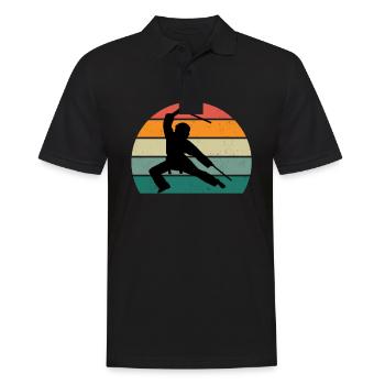 Kampfsportler Kampfsport Judo Aikido Karate Boxen - Männer Poloshirt - Schwarz - Vorne - Kai (181cm)