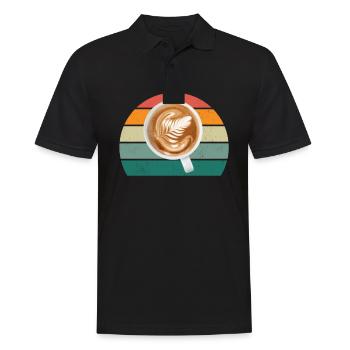Kaffeemaschine trinken Cafe Kaffeebohne Kaffee - Männer Poloshirt - Schwarz - Vorne - Kai (181cm)