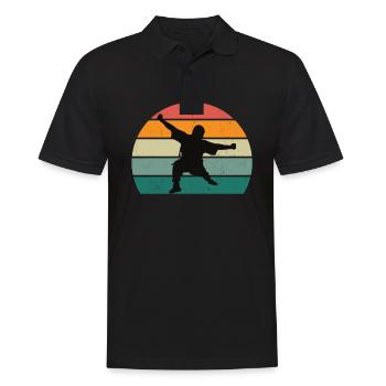 Kampfsportler Kampfsport Judo Aikido Karate Boxen - Männer Poloshirt - Schwarz - Vorne - Kai (181cm)