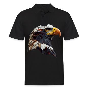 Cool polygon design with a bald eagle - Men's Polo Shirt - black - Front - Kai (181cm)
