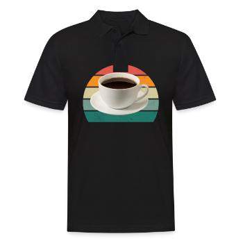 Kaffeemaschine trinken Cafe Kaffeebohne Kaffee - Männer Poloshirt - Schwarz - Vorne - Kai (181cm)