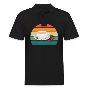 Kaffeemaschine trinken Cafe Kaffeebohne Kaffee - Männer Poloshirt - Schwarz - Vorne - Kai (181cm)