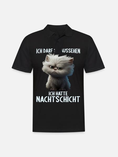 Nachtschicht Dienst Krankenschwester Pflegekraft - Männer Poloshirt - Schwarz