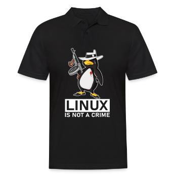 Linux is Not A Crime Linux Tux Penguin - Männer Poloshirt - Schwarz - Vorne - Kai (181cm)