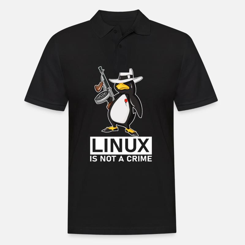 Linux is Not A Crime Linux Tux Penguin - Männer Poloshirt - Schwarz