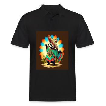Coati Wearing Sombrero Kawaii Dabbing Coati - Men's Polo Shirt - black - Front - Kai (181cm)