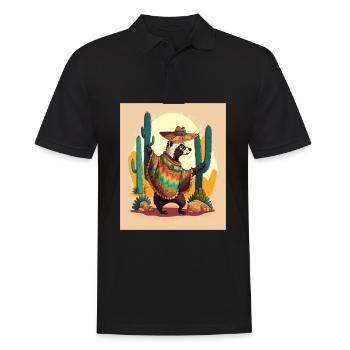 Coati Wearing Sombrero Kawaii Dabbing Coati - Men's Polo Shirt - black - Front - Kai (181cm)
