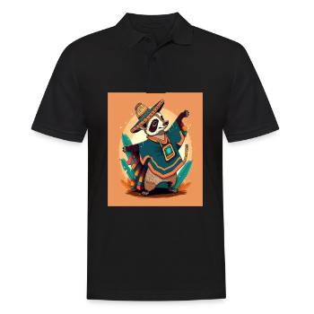 Coati Wearing Sombrero Kawaii Dabbing Coati - Men's Polo Shirt - black - Front - Kai (181cm)