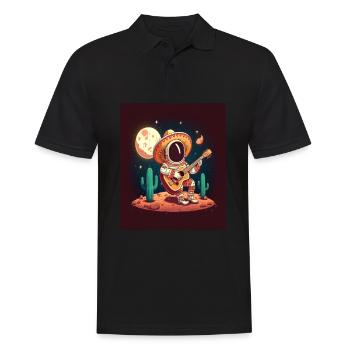 Astronaut Musician Astronaut Playing Guitar On - Men's Polo Shirt - black - Front - Kai (181cm)