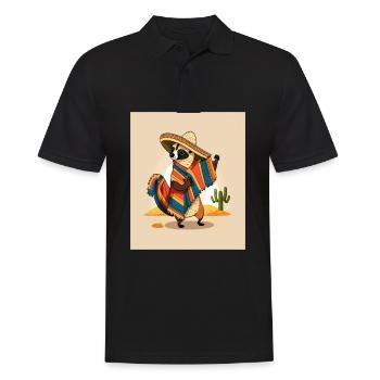 Coati Wearing Sombrero Kawaii Dabbing Coati - Men's Polo Shirt - black - Front - Kai (181cm)