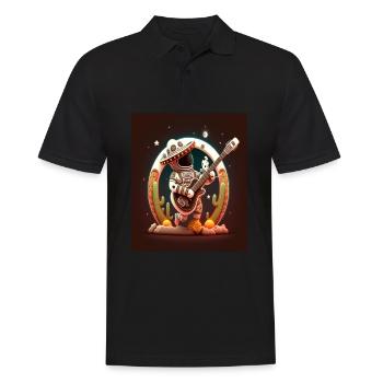 Astronaut Musician Astronaut Playing Guitar On - Men's Polo Shirt - black - Front - Kai (181cm)