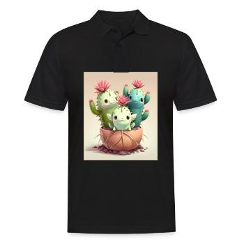 Mexican Cactus Plant Lover Cactus Axolotl Mexican - Männer Poloshirt - Schwarz - Vorne - Kai (181cm)