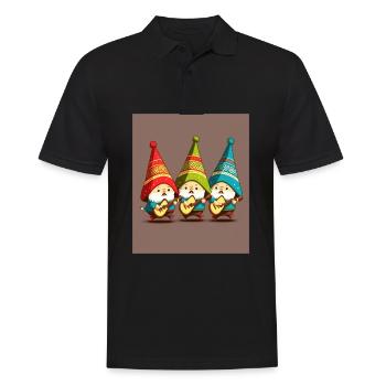 Gnome Playing Musical Instruments Mexican Gnomes - Männer Poloshirt - Schwarz - Vorne - Kai (181cm)